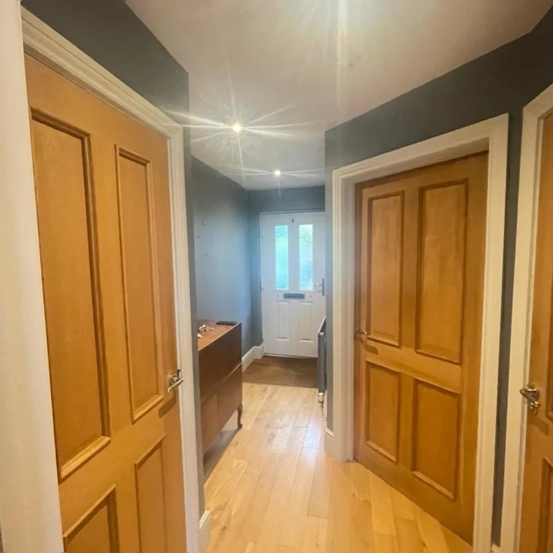 Refurbished hallway with new joinery and doors